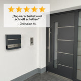 Briefkasten B3 IN WUNSCHFARBE personalisiert mit Edelstahlschild - GÜRTLER.shop