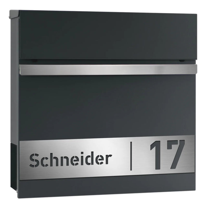 Briefkasten B3 personalisiert mit Edelstahl-Schild - GÜRTLER.shop