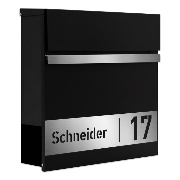 Briefkasten B3 personalisiert mit Edelstahl-Schild - GÜRTLER.shop