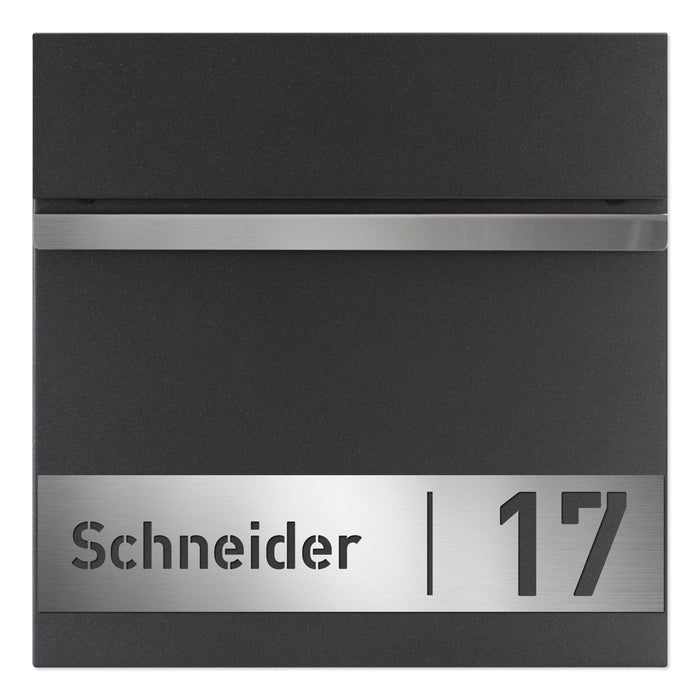 Briefkasten B3 personalisiert mit Edelstahl-Schild - GÜRTLER.shop