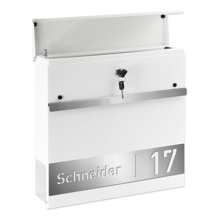Briefkasten B3 personalisiert mit Edelstahl-Schild - GÜRTLER.shop
