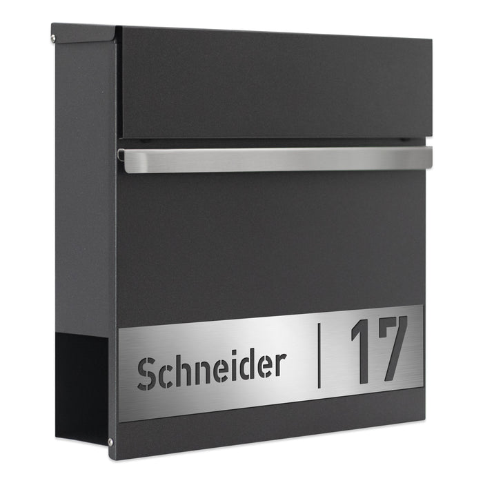 Briefkasten B3 personalisiert mit Edelstahl-Schild - GÜRTLER.shop