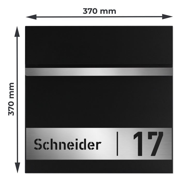 Briefkasten B3 personalisiert mit Edelstahl-Schild - GÜRTLER.shop