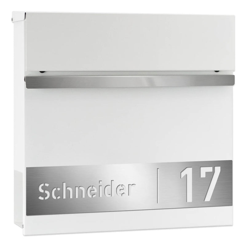 Briefkasten B3 personalisiert mit Edelstahl-Schild - GÜRTLER.shop