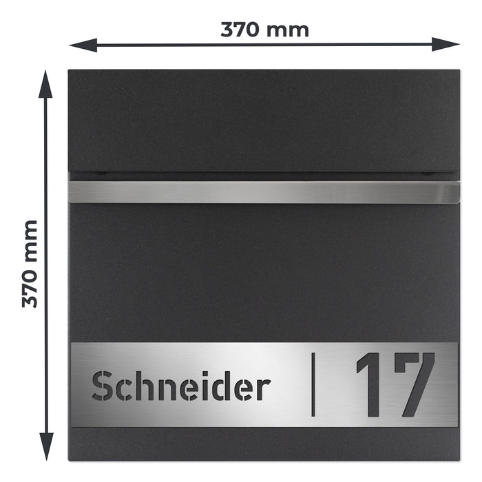 Briefkasten B3 personalisiert mit Edelstahl-Schild - GÜRTLER.shop