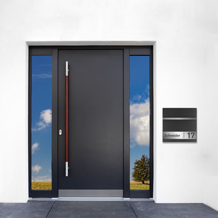 Briefkasten B3 personalisiert mit Edelstahl-Schild - GÜRTLER.shop