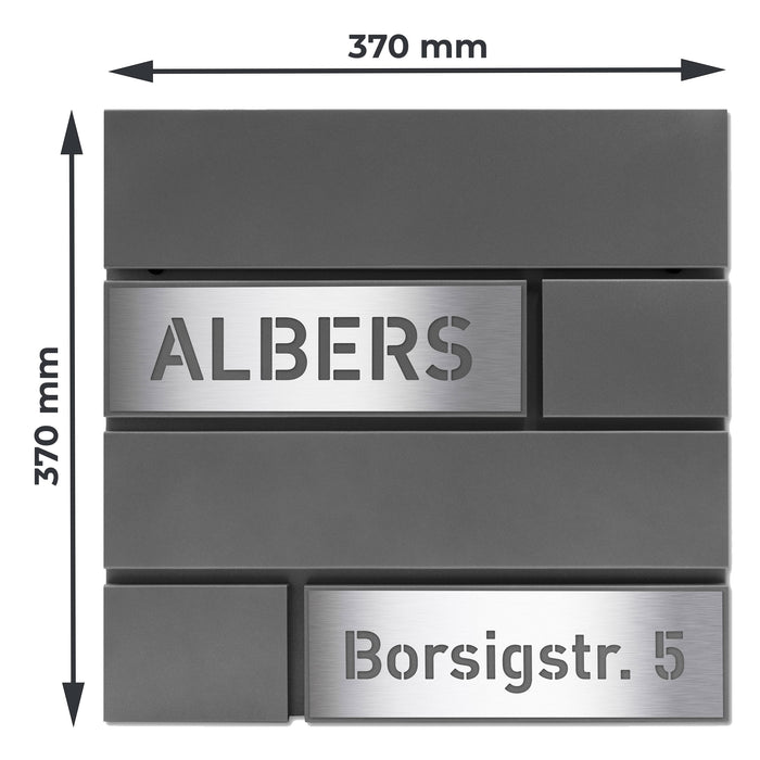 Briefkasten B4 personalisiert mit Edelstahl-Schildern - GÜRTLER.shop