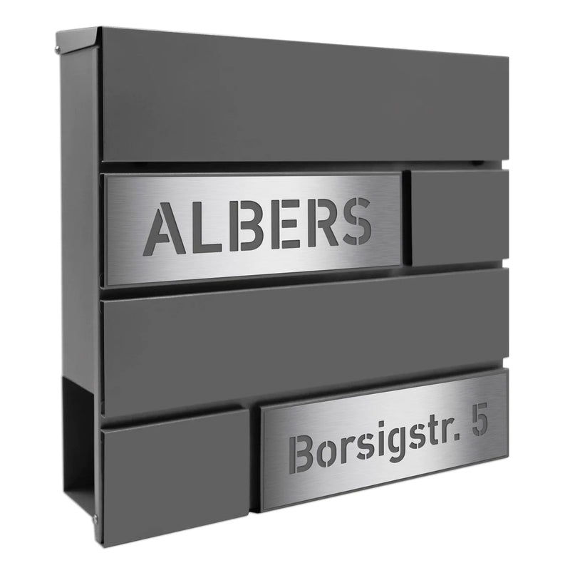 Briefkasten B4 personalisiert mit Edelstahl-Schildern - GÜRTLER.shop