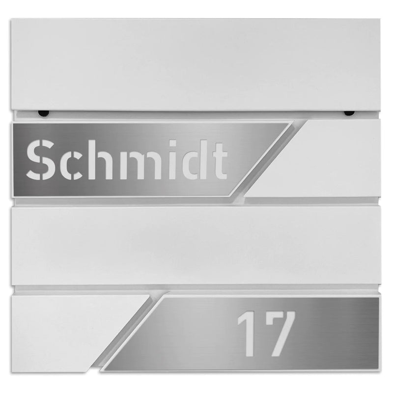 Briefkasten B4 personalisiert mit Edelstahl-Schildern - GÜRTLER.shop
