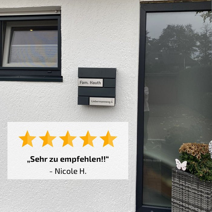 Briefkasten B4 personalisiert mit Edelstahl-Schildern - GÜRTLER.shop
