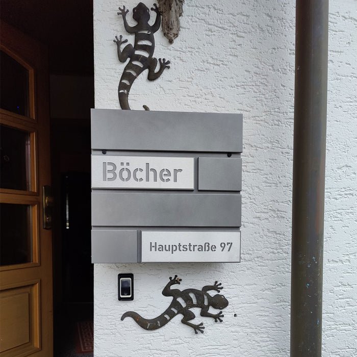 Briefkasten B4 personalisiert mit Edelstahl-Schildern - GÜRTLER.shop