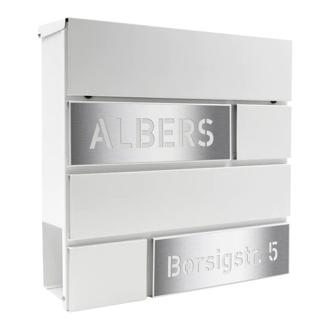 Briefkasten B4 personalisiert mit Edelstahl-Schildern - GÜRTLER.shop