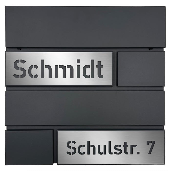 Briefkasten B4 personalisiert mit Edelstahl-Schildern - GÜRTLER.shop