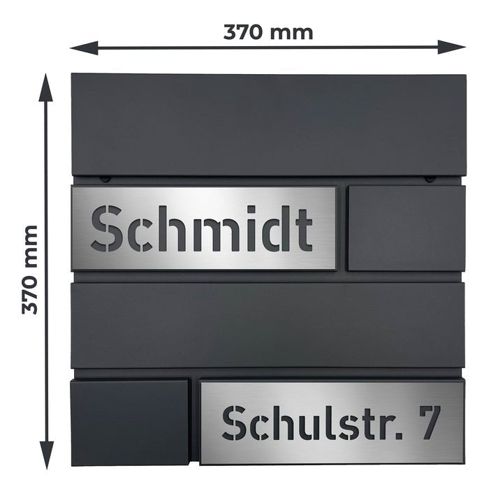 Briefkasten B4 personalisiert mit Edelstahl-Schildern - GÜRTLER.shop