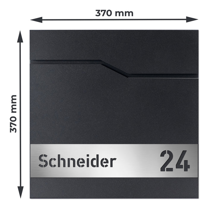 Briefkasten B7 personalisiert mit Edelstahl-Schild - GÜRTLER.shop