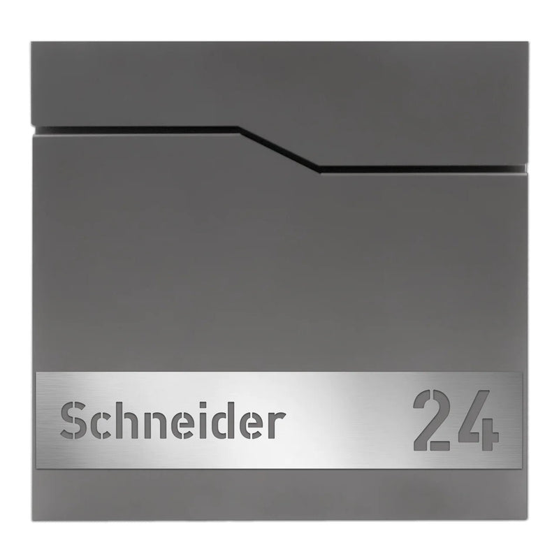 Briefkasten B7 personalisiert mit Edelstahl-Schild - GÜRTLER.shop