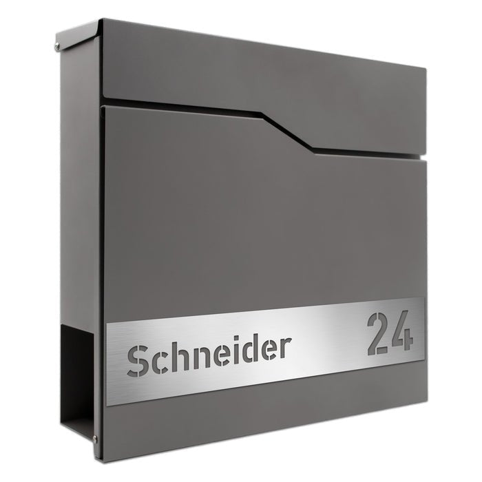 Briefkasten B7 personalisiert mit Edelstahl-Schild - GÜRTLER.shop