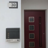Briefkasten B9 mit Sichtfenster, personalisiert mit Edelstahlschild - GÜRTLER.shop