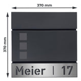 Briefkasten B9 mit Sichtfenster, personalisiert mit Edelstahlschild - GÜRTLER.shop