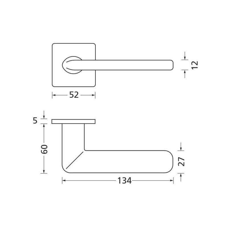 Drückergarnitur Formspiele 8010 Quadrat, Nickel satin - GÜRTLER.shop
