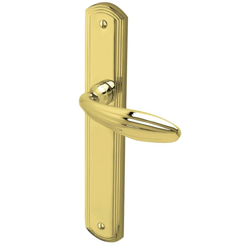 Drückergarnitur Formspiele 8030 S Langschild, Messing poliert - GÜRTLER.shop