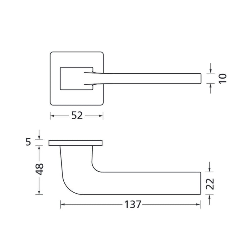 Drückergarnitur Formspiele 8044 Quadrat, Chrom matt - GÜRTLER.shop