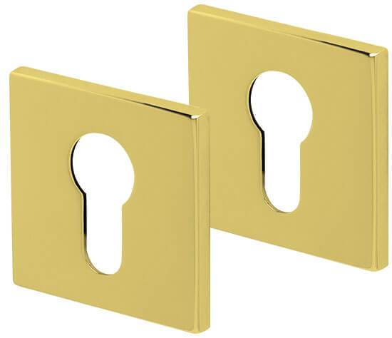 Drückergarnitur Formspiele 8044 Quadrat, Messing poliert - GÜRTLER.shop