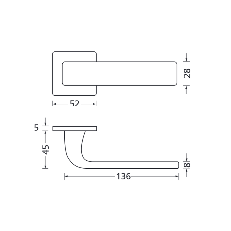 Drückergarnitur Formspiele 8077 Quadrat, Nickel satin - GÜRTLER.shop