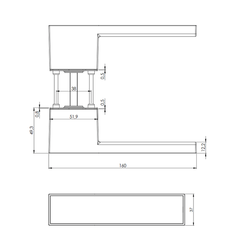 Drückergarnitur FRAME 1.0, Samtgrau, ohne Einleger - GÜRTLER.shop