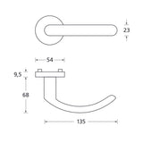 Drückergarnitur SCOOP 1023 auf Rundrosette, Edelstahl matt - GÜRTLER.shop