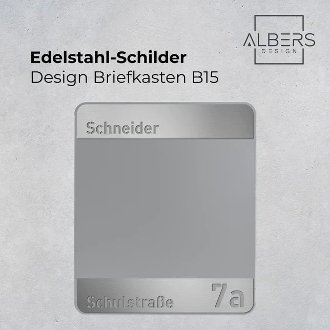 Ersatzschild für AlbersDesign Briefkasten B15 - GÜRTLER.shop