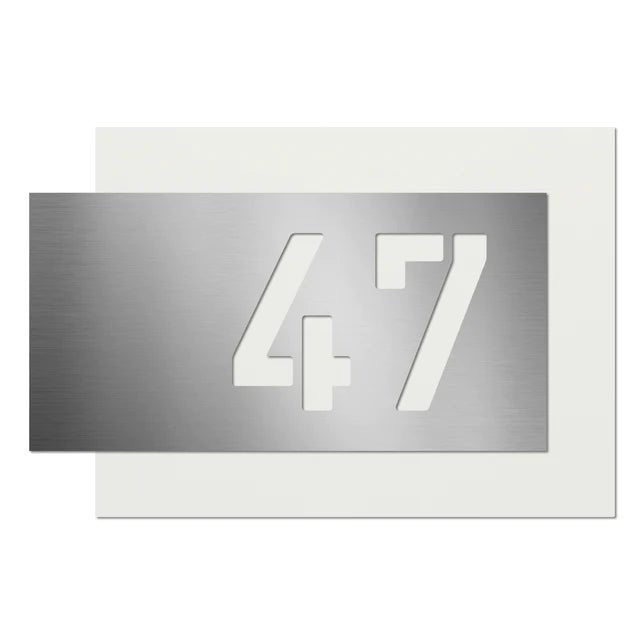 Hausnummer H5 aus Edelstahl, 3D-Effekt, pulverbeschichtet - GÜRTLER.shop