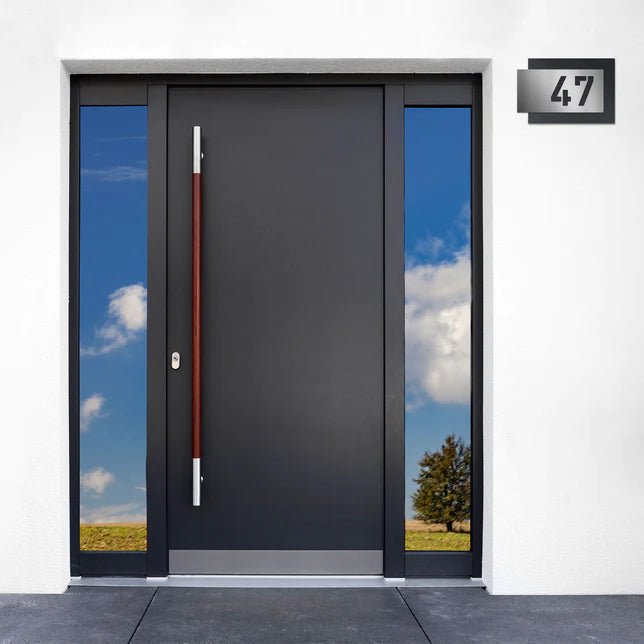 Hausnummer H5 aus Edelstahl, 3D-Effekt, pulverbeschichtet - GÜRTLER.shop