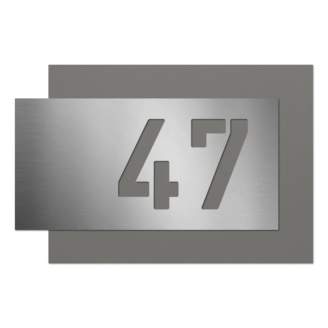 Hausnummer H5 aus Edelstahl, 3D-Effekt, pulverbeschichtet - GÜRTLER.shop