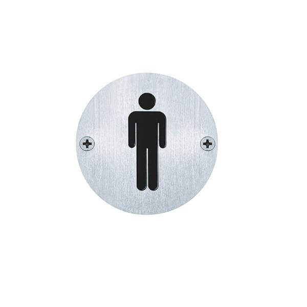 Hinweisschild "WC Herren", 150mm, Edelstahl matt - GÜRTLER.shop