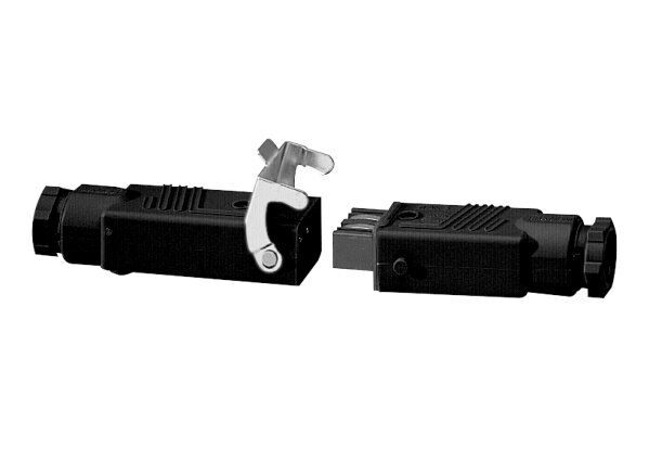 Hirschmann Stecker STAS3 + Kupplung STAK3 inklusive Sicherungsbügel, schwarz - GÜRTLER.shop