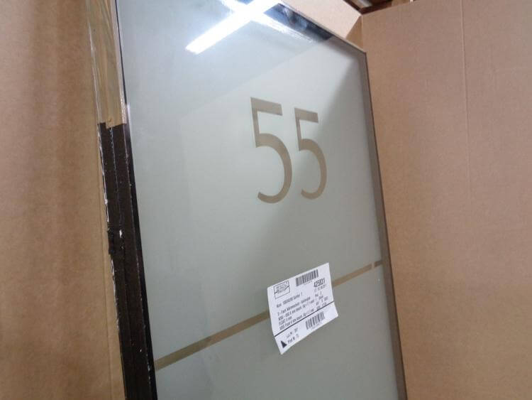 Isolierverglasung 3fach VSG6/4/4mm, satiniert mit Nummer - GÜRTLER.shop