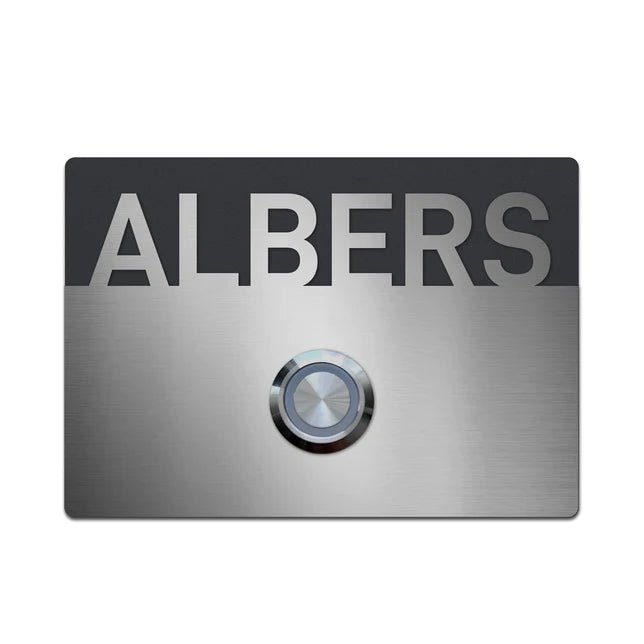personalisierbare Klingel K1 in Edelstahl und pulverbeschichteter Trendfarbe