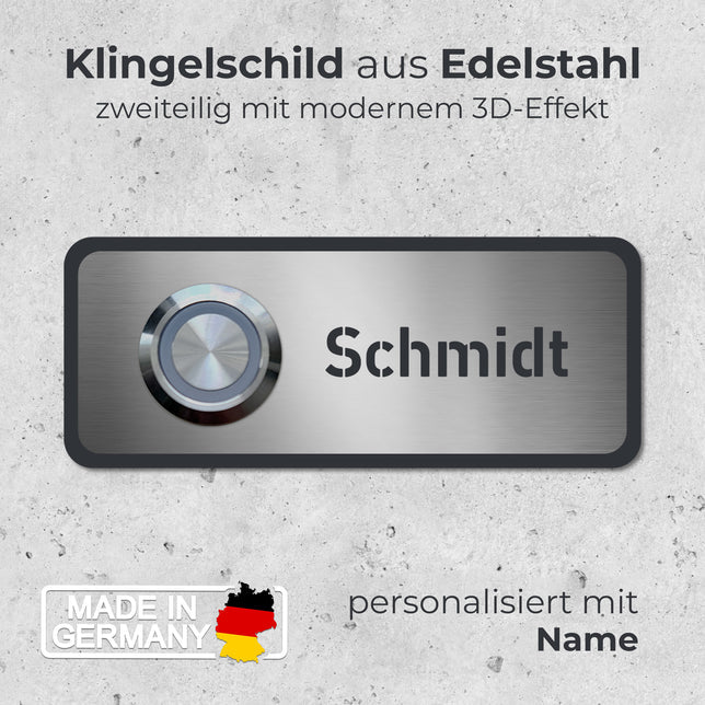 Klingel K11 aus Edelstahl mit 3D-Effekt, Anthrazit RAL7016 - GÜRTLER.shop