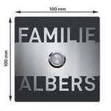 personalisierbare Klingel K2 in Edelstahl und pulverbeschichteter Trendfarbe mit 2 Namen