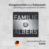 Klingel K2 in Edelstahl, 3D-Effekt, Anthrazit RAL7016 - GÜRTLER.shop