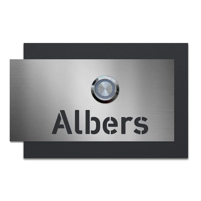 personalisierbare Klingel K5 in Edelstahl und pulverbeschichteter Trendfarbe