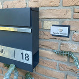 personalisierbare Klingel K5 in Edelstahl und pulverbeschichteter Trendfarbe