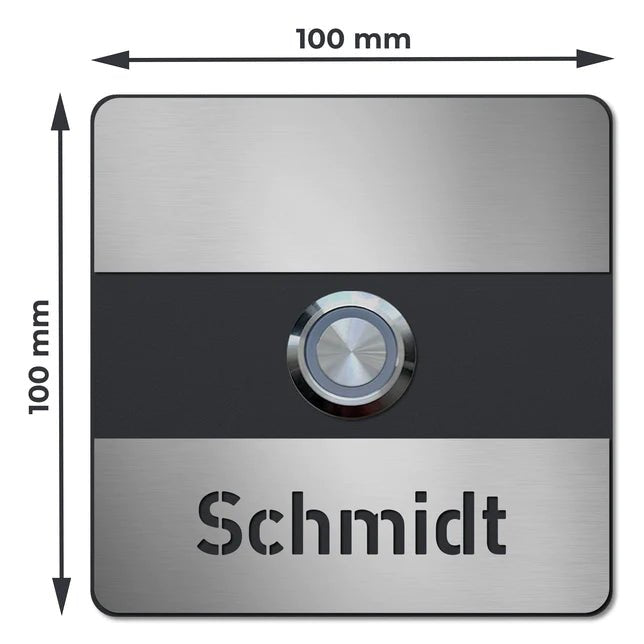 Klingel K8 in Edelstahl, 3D-Effekt, Anthrazit RAL7016 - GÜRTLER.shop