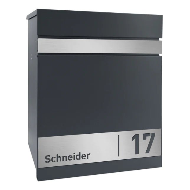 Paketbox PB3 für Wandmontage mit Edelstahl-Schild - GÜRTLER.shop