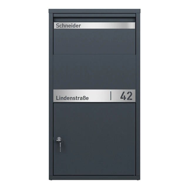 Paketbox PB4 für Wandmontage mit Edelstahl-Schild - GÜRTLER.shop