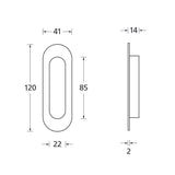 Schiebetürmuschel oval, 120mm, Edelstahl matt - GÜRTLER.shop