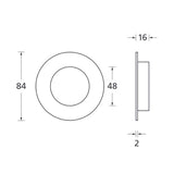 Schiebetürmuschel rund, 84mm, Edelstahl matt - GÜRTLER.shop