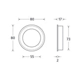 Schiebetürmuschel rund, geschlossen, 80mm, Edelstahl matt - GÜRTLER.shop