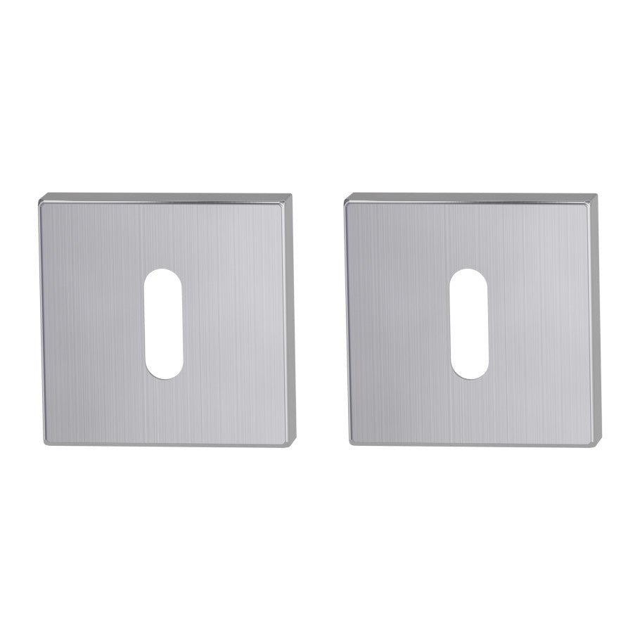 Schlüsselrosette GRIFFWERK QUADRAT (klipp) BB, Edelstahl matt - GÜRTLER.shop